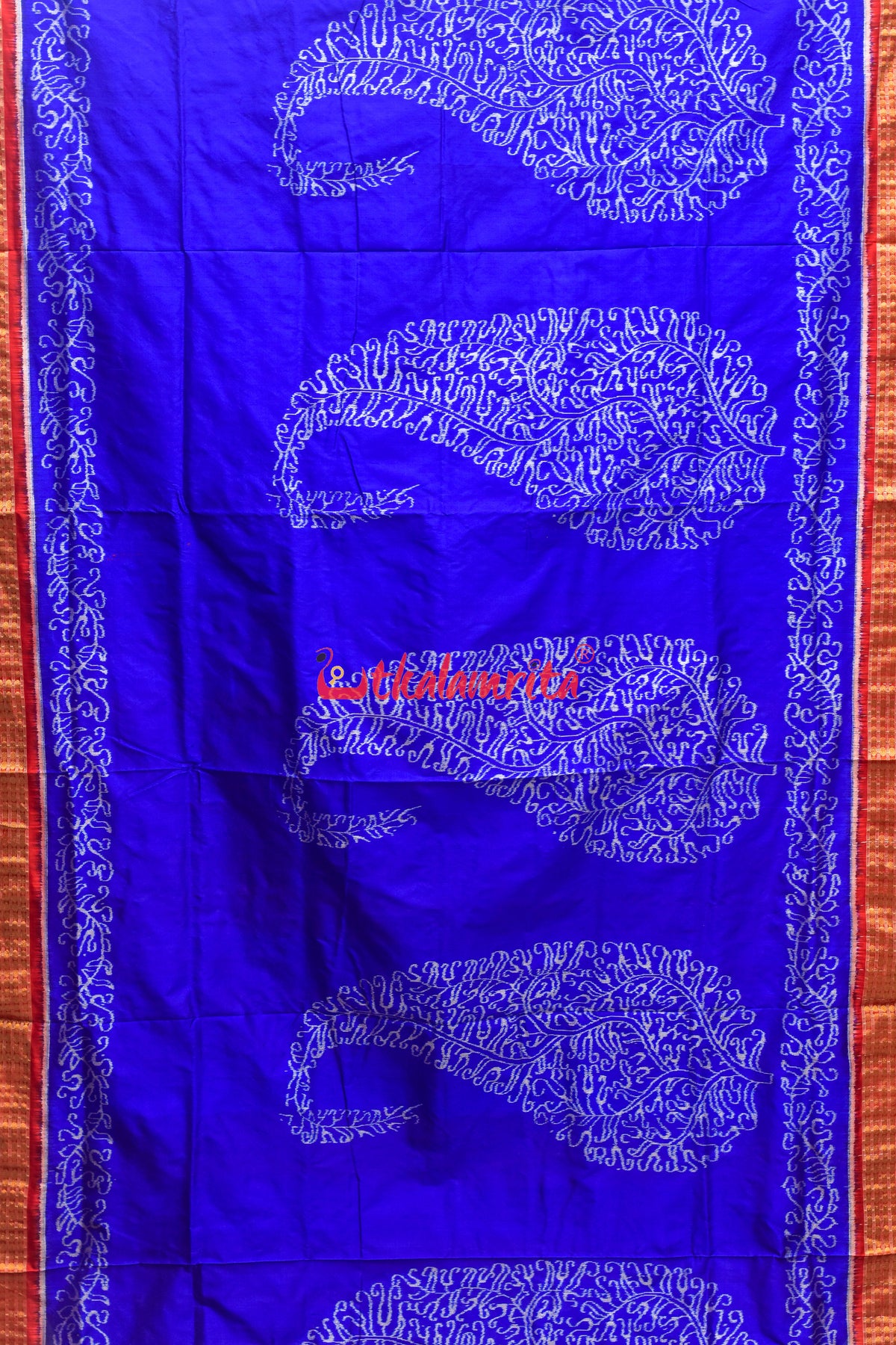 Half Tissue Ambua Blue Sambalpuri Silk Saree