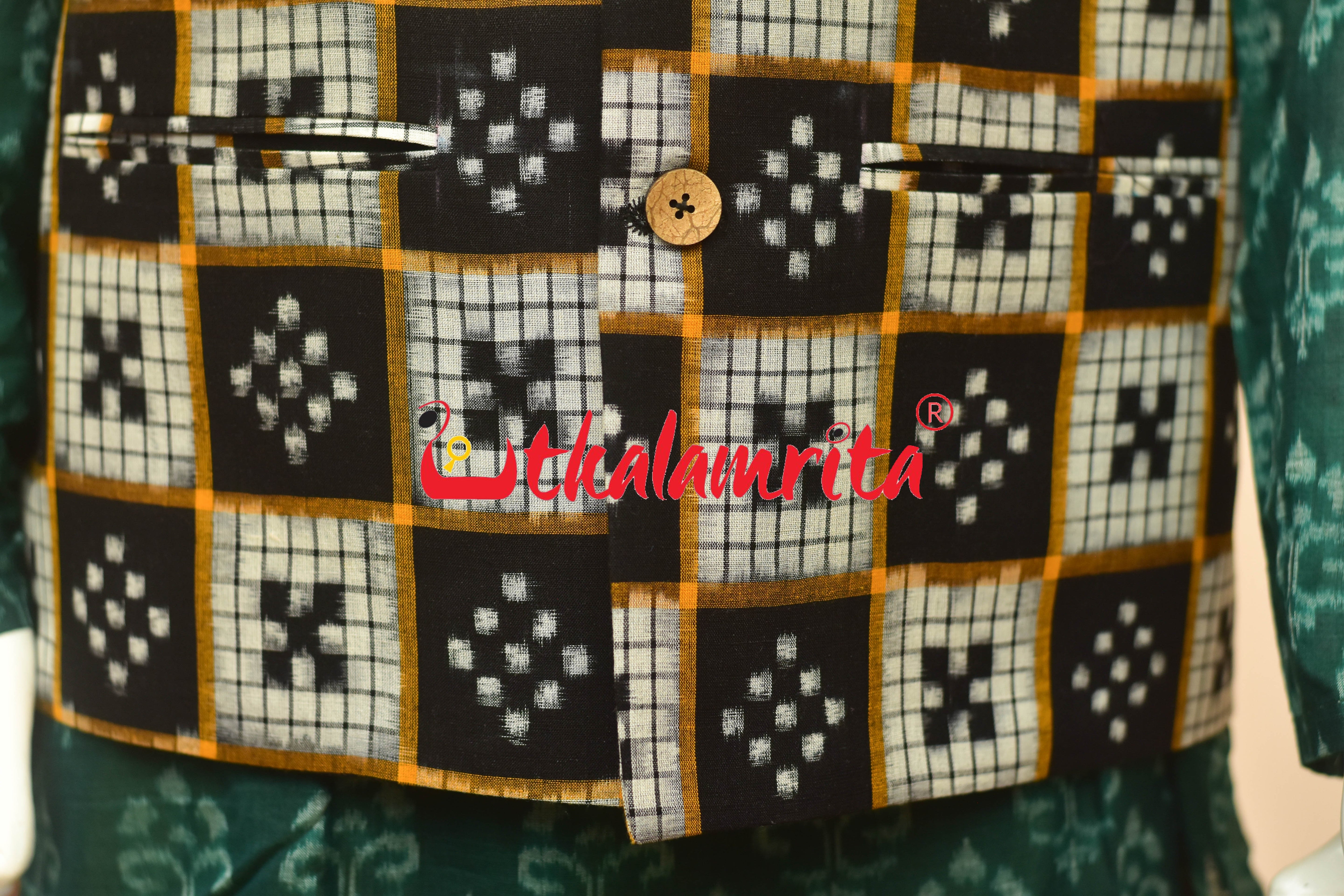 15 Kuthi White Black Pasapali (Modi Jacket)