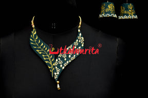 Emerald Handloom Jewellery Set