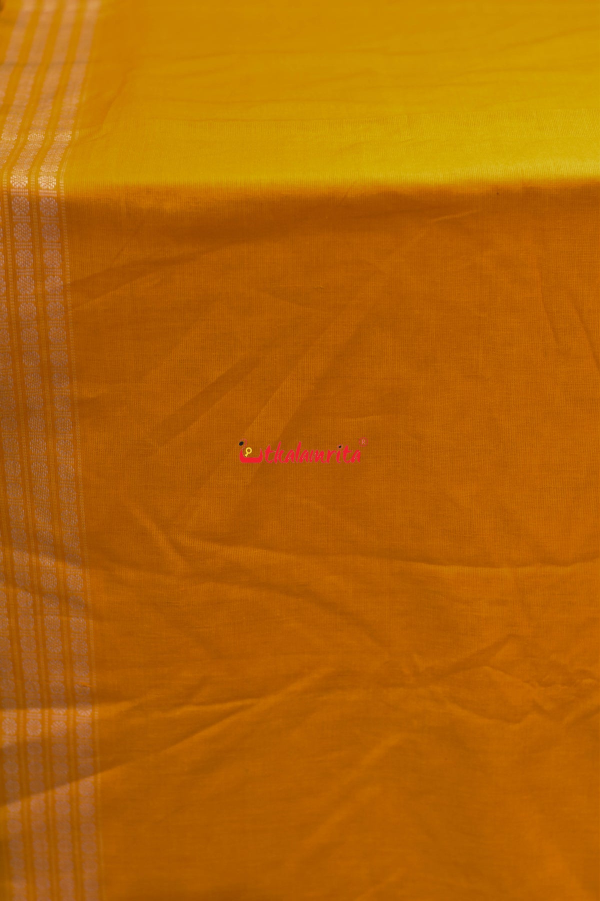 Yellow Big Rudraksha Border Blouse (Fabric)