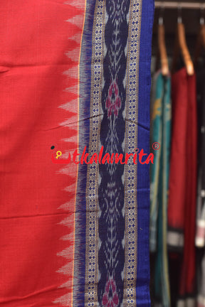 Blue Red Hearts Sambalpuri Cotton Dress Set