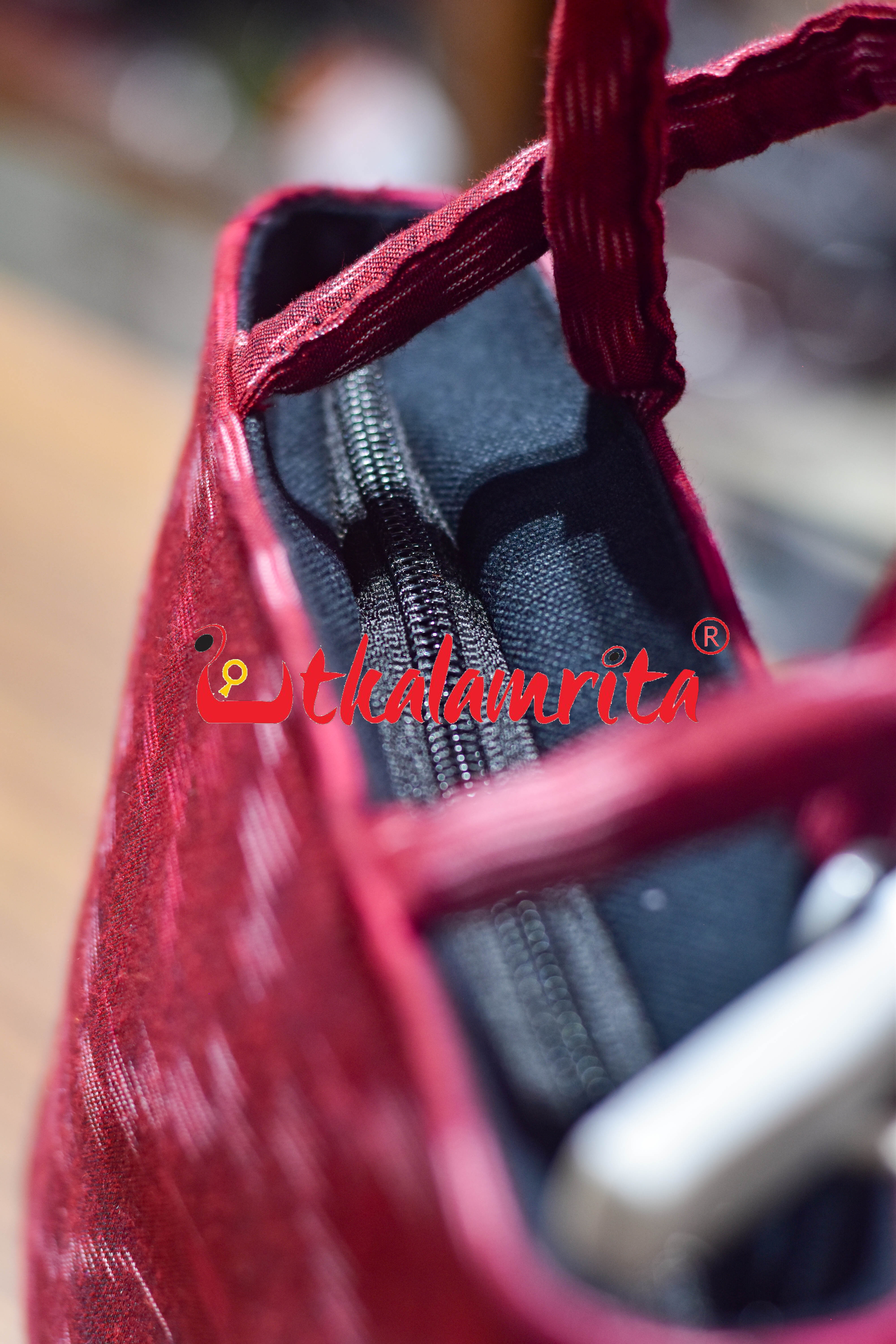 Maroon Tetris Mini Vanity Bag
