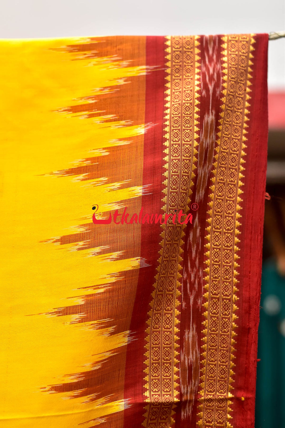 Haldi Kumkum Buti Khandua Silk Saree