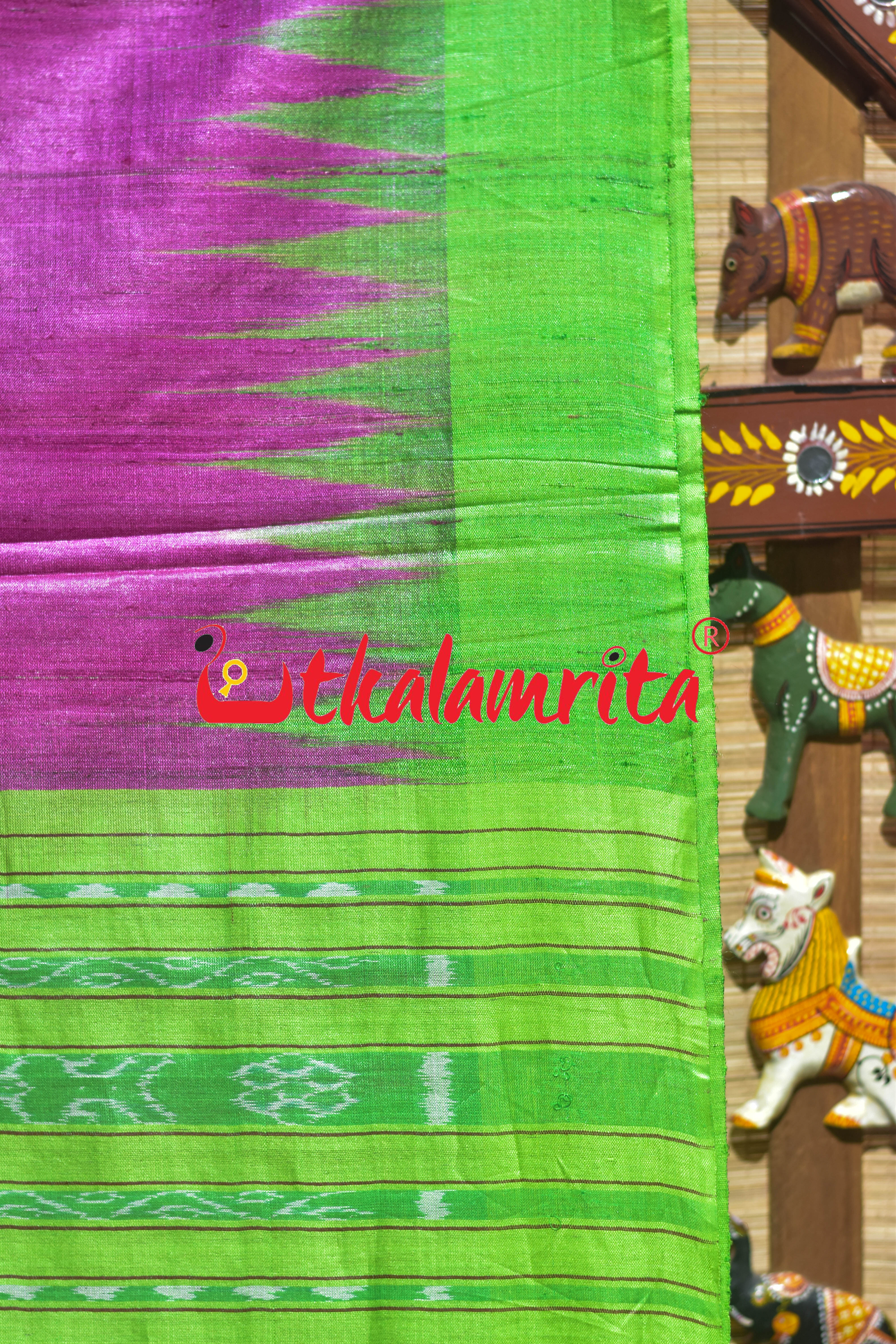 Rani Green Gopalpur Tussar Silk Saree