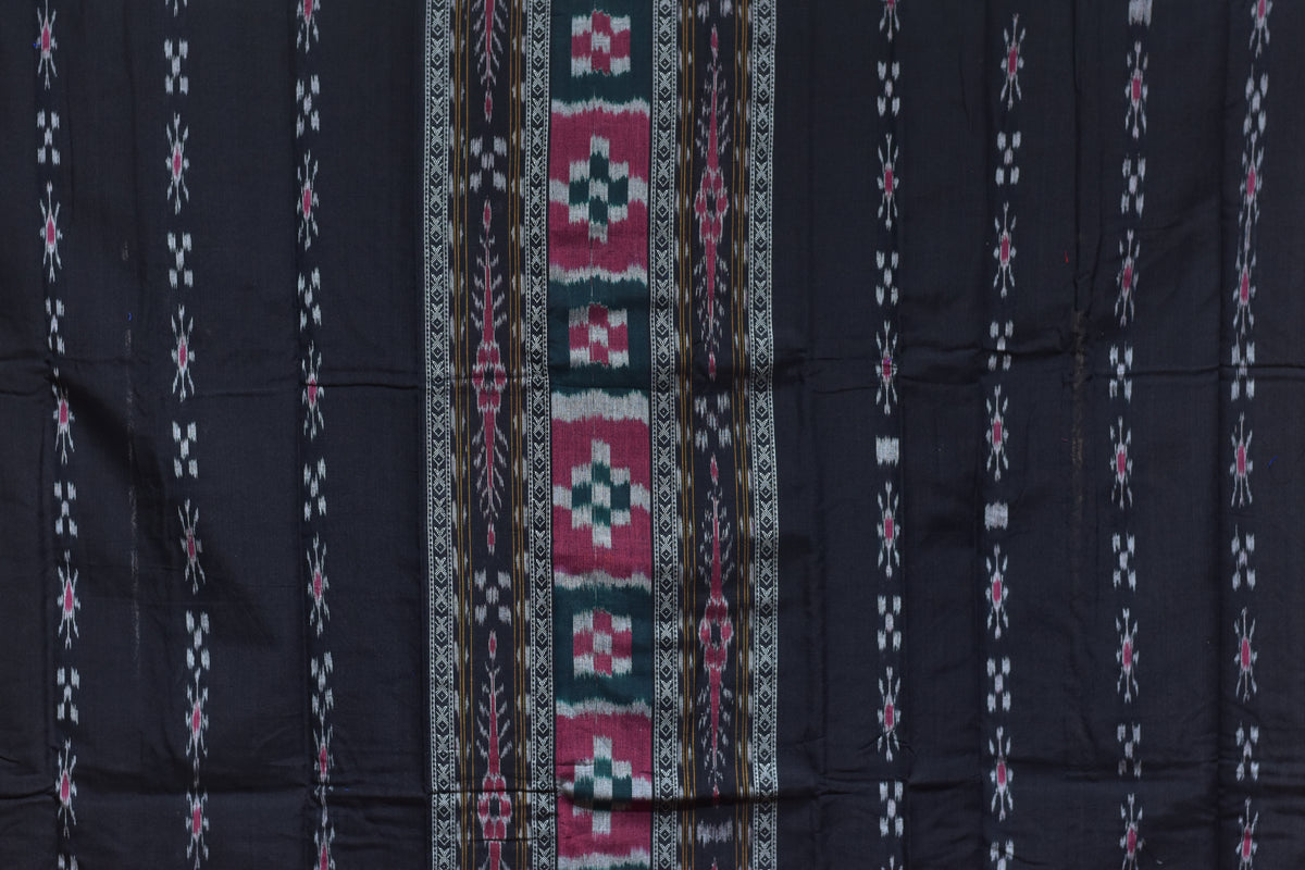 Black Yellow Middle Pasapali Flower Ikat Dress Set