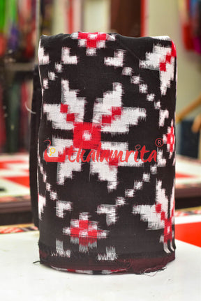 Black Red Double Ikat Sambalpuri Cotton (Fabric)