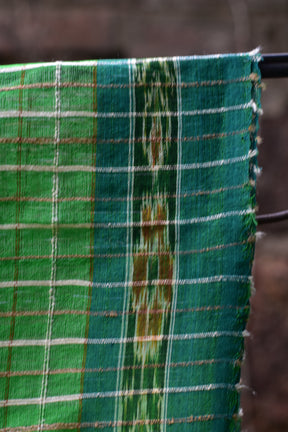 Green Eri Mulberry Tussar Khandua Silk Saree