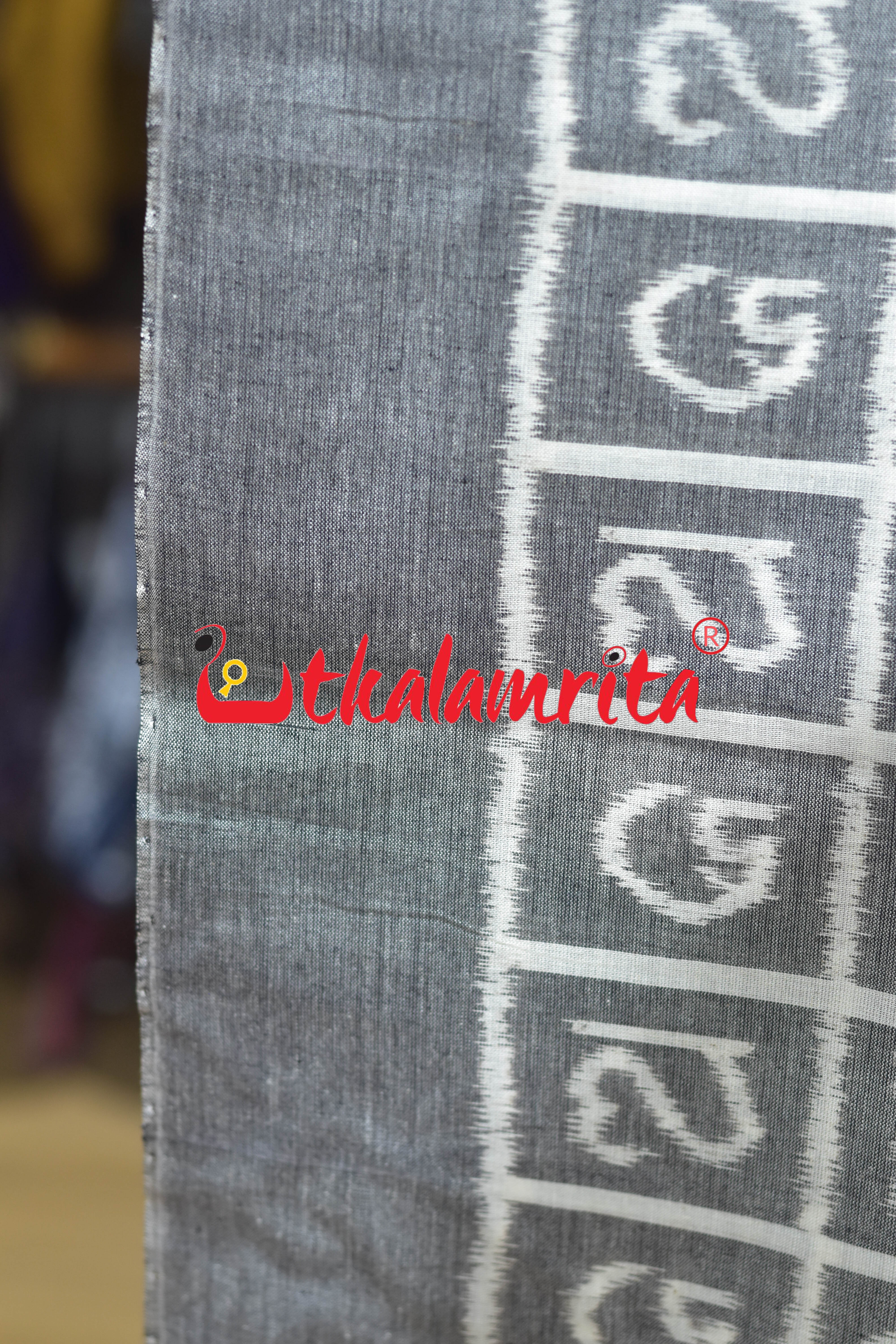 Odia Akhyara Maniabandha Grey Cotton (Fabric)
