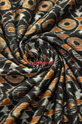 Black Mustard Asymetric Sambalpuri Cotton (Fabric)