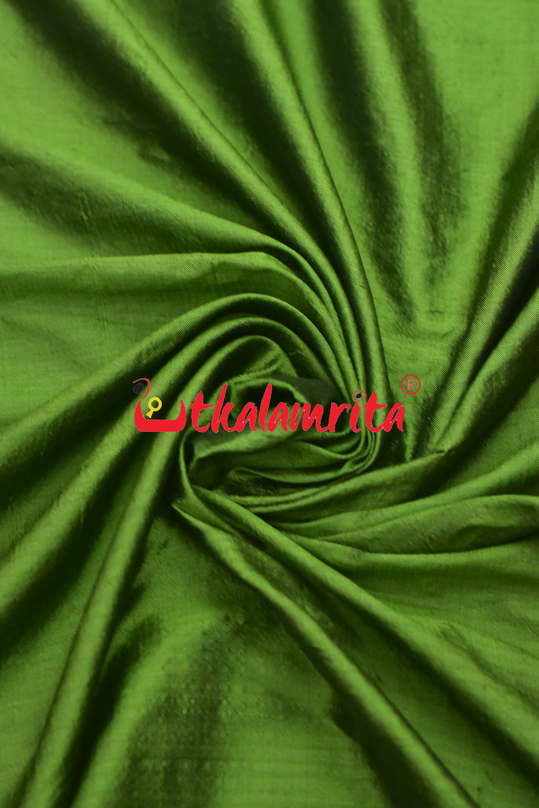 Onion Green Bandha Border Silk (Fabric)