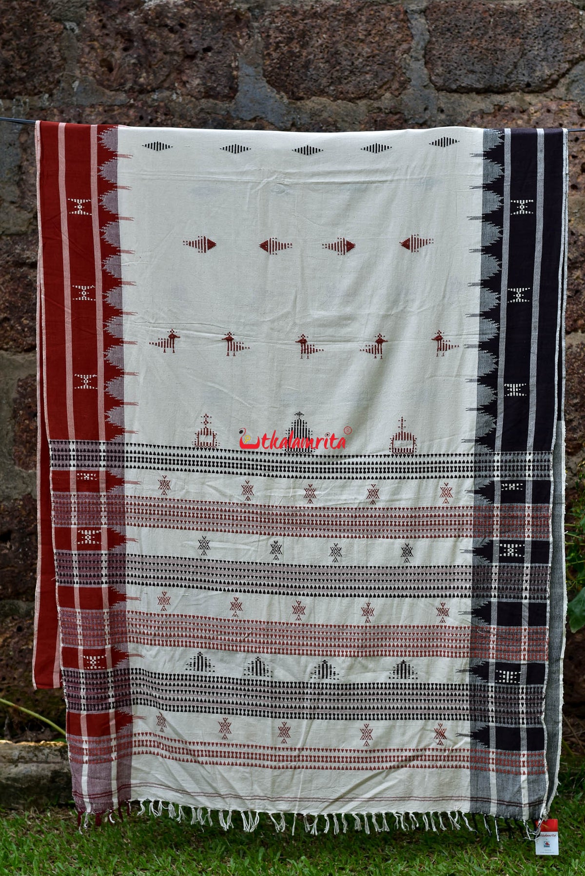 White Ganga Jamuna Kotpad Saree
