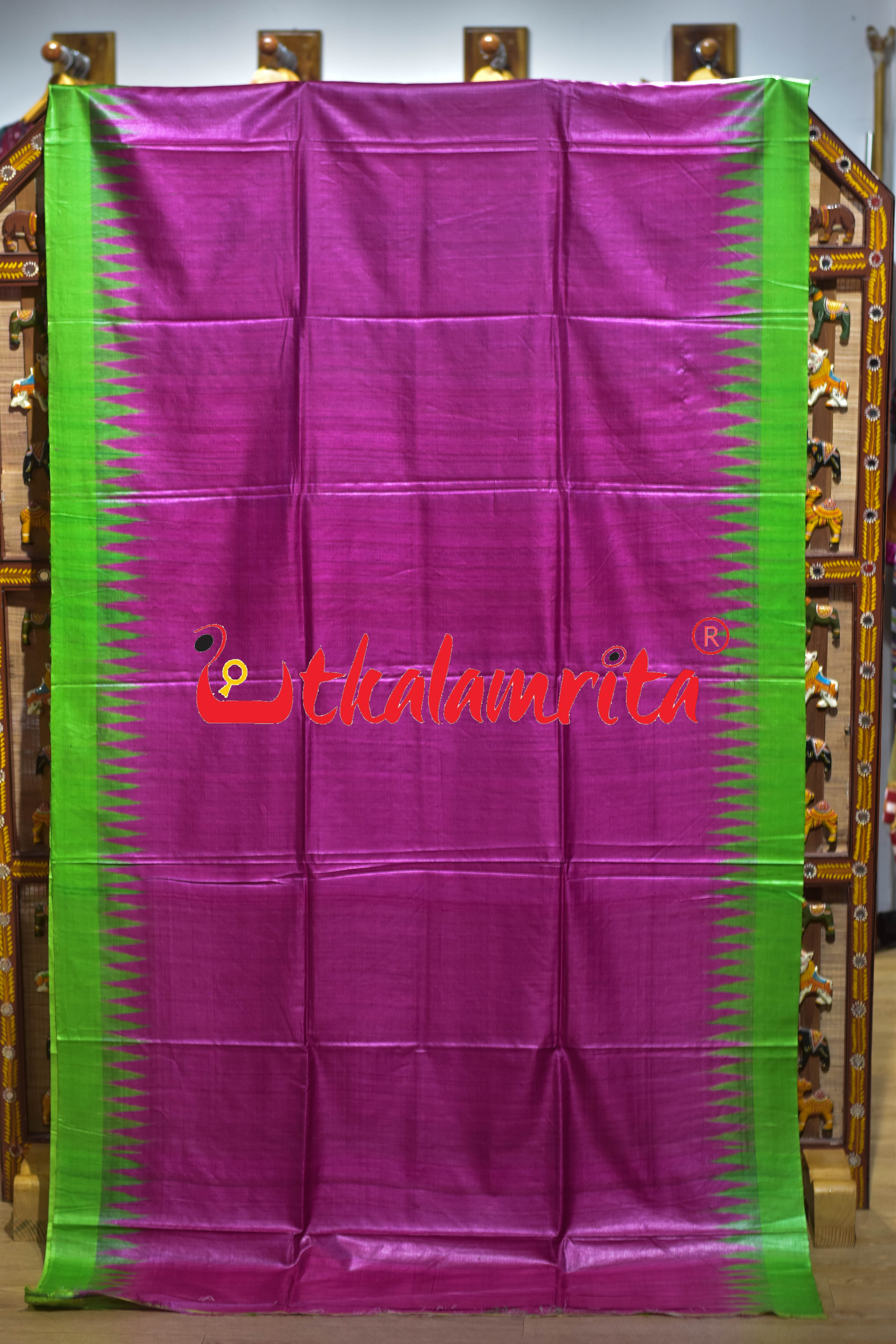 Rani Green Gopalpur Tussar Silk Saree