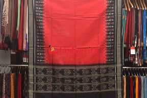 Tribal Chakra Jhoti Red Black Sambalpuri Cotton Dress Set