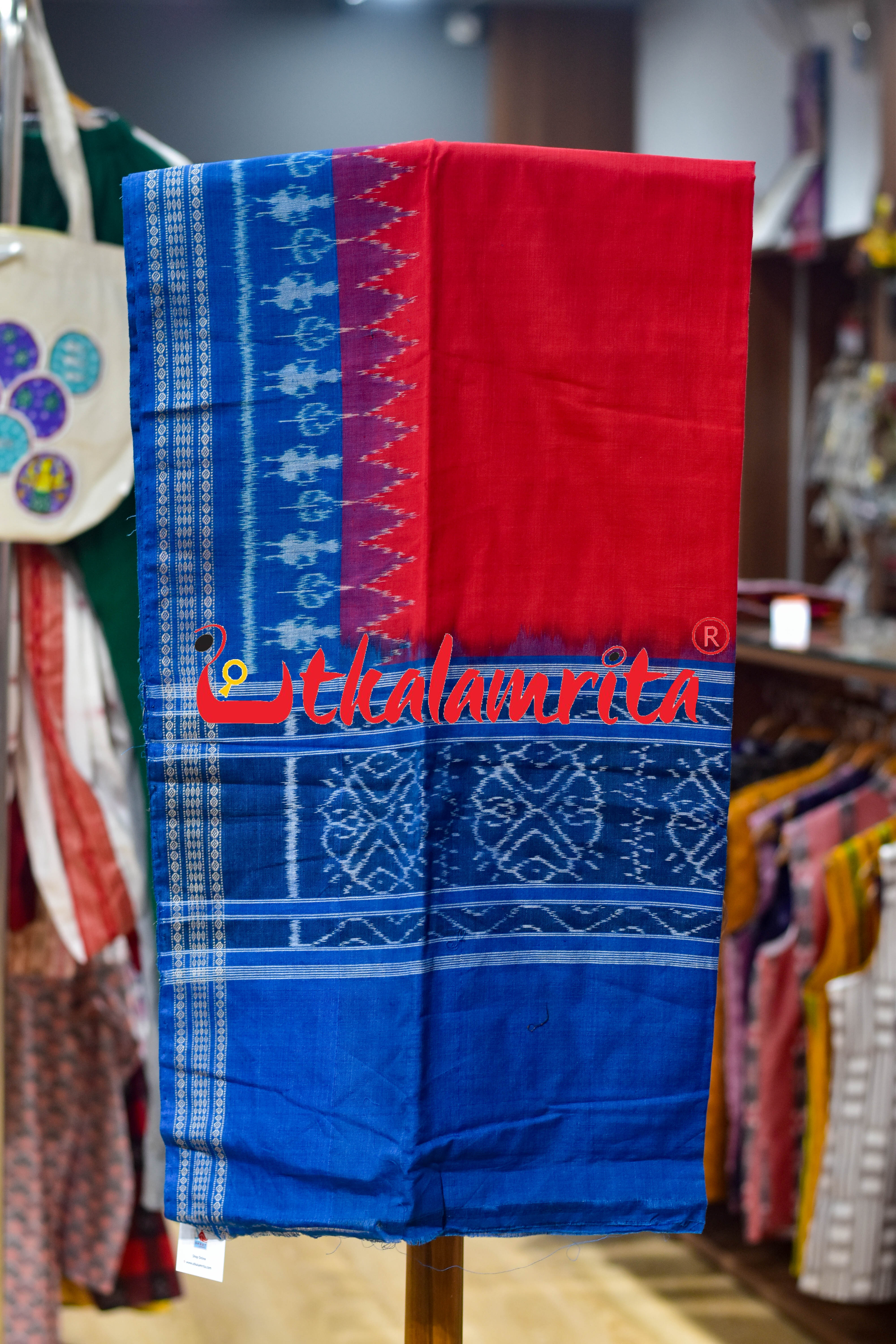 Surf Blue Red S Bandha Cotton Dress Set