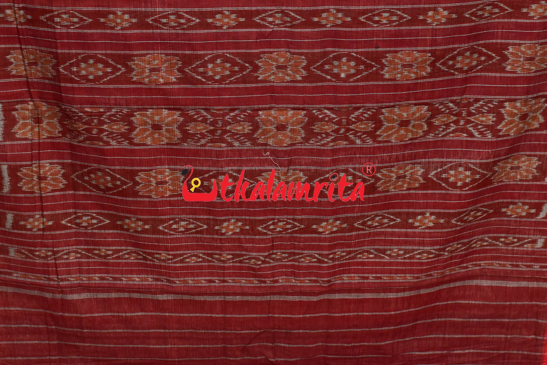 Grey Maroon Body Bandha Khandua Cotton Saree