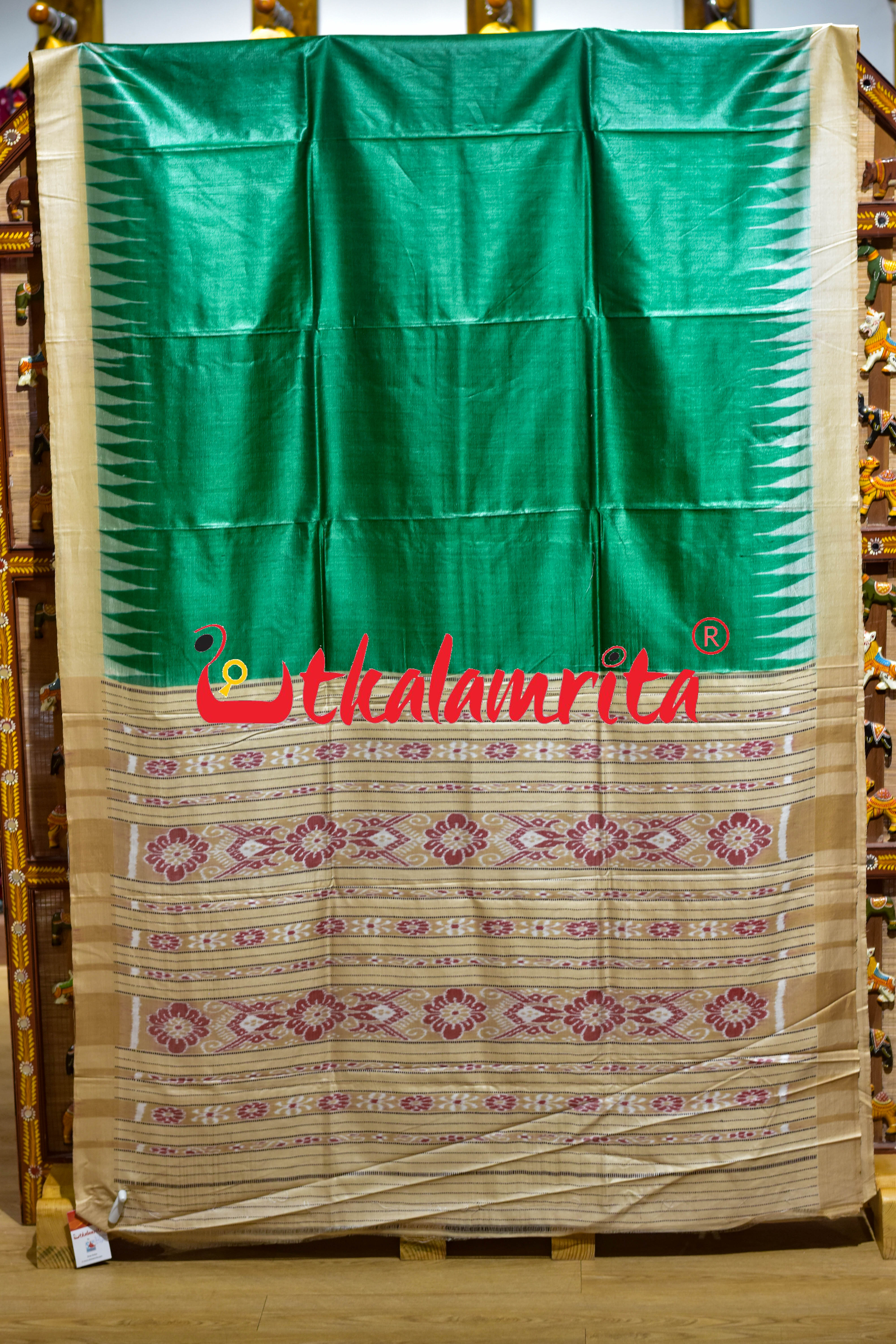 Green Fine Gopalpur Tussar Silk Saree