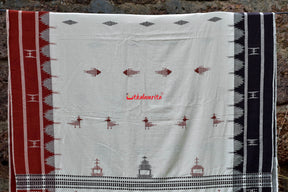 White Ganga Jamuna Kotpad Saree