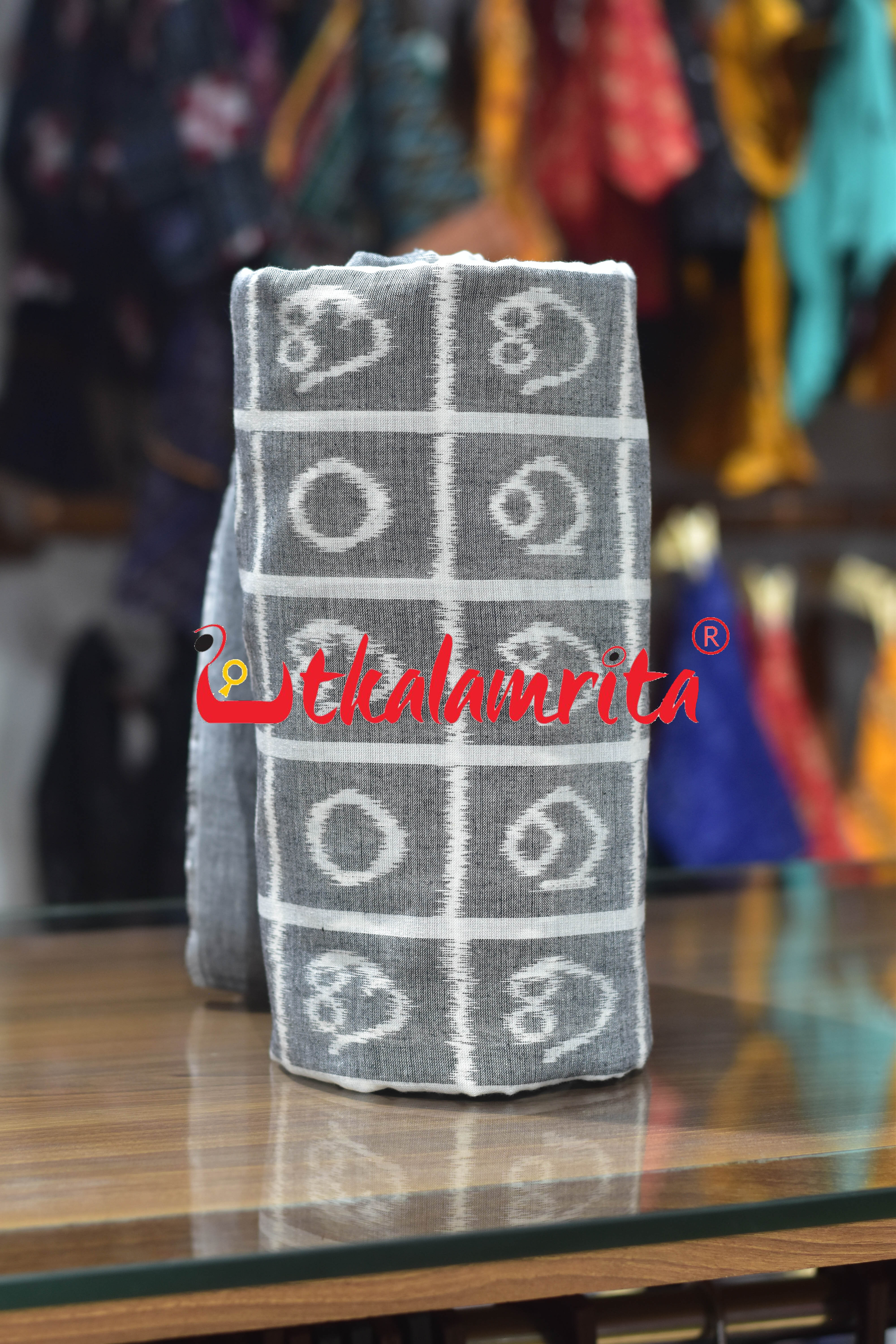 Odia Akhyara Maniabandha Grey Cotton (Fabric)