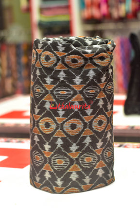 Black Mustard Asymetric Sambalpuri Cotton (Fabric)