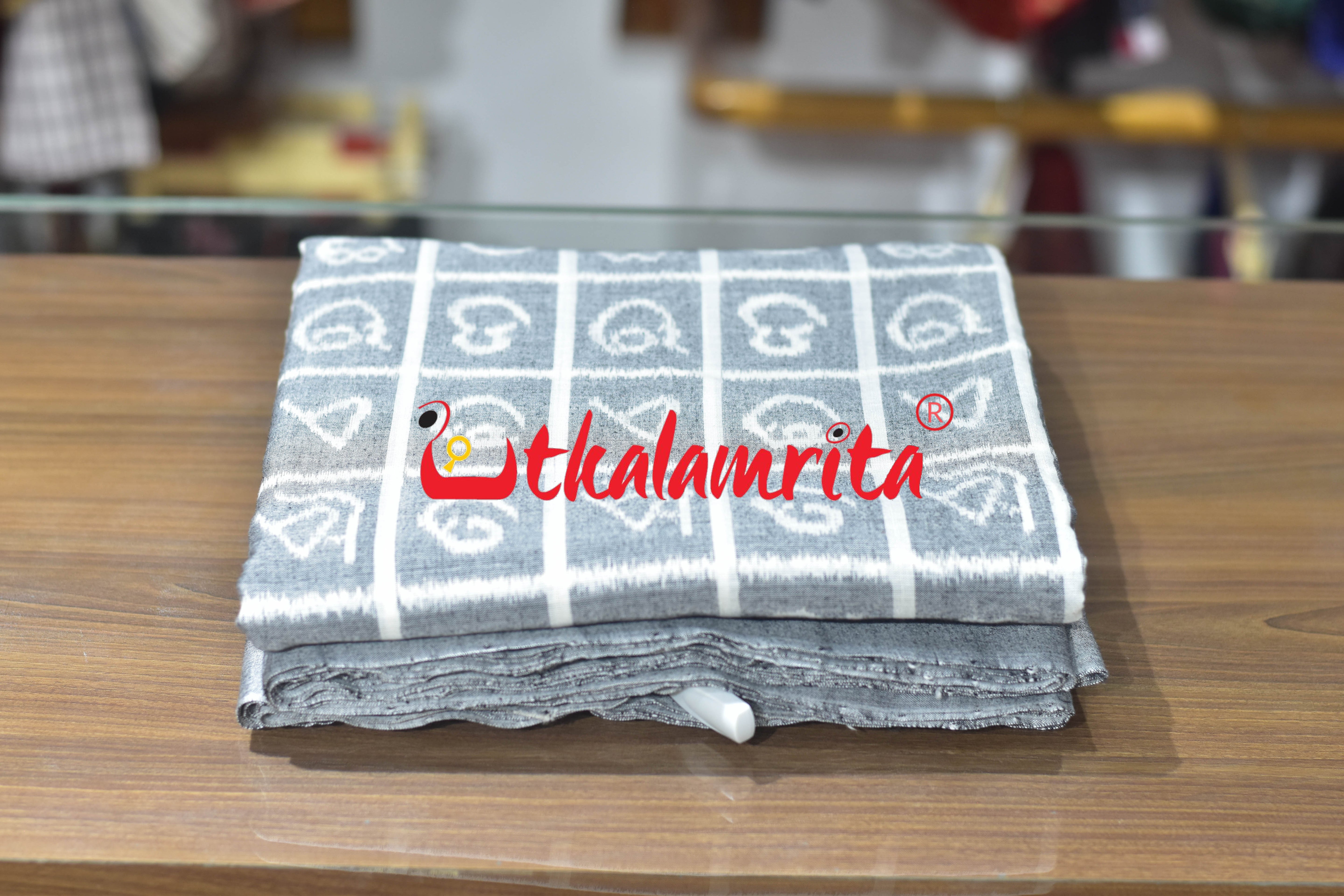 Odia Akhyara Maniabandha Grey Cotton (Fabric)