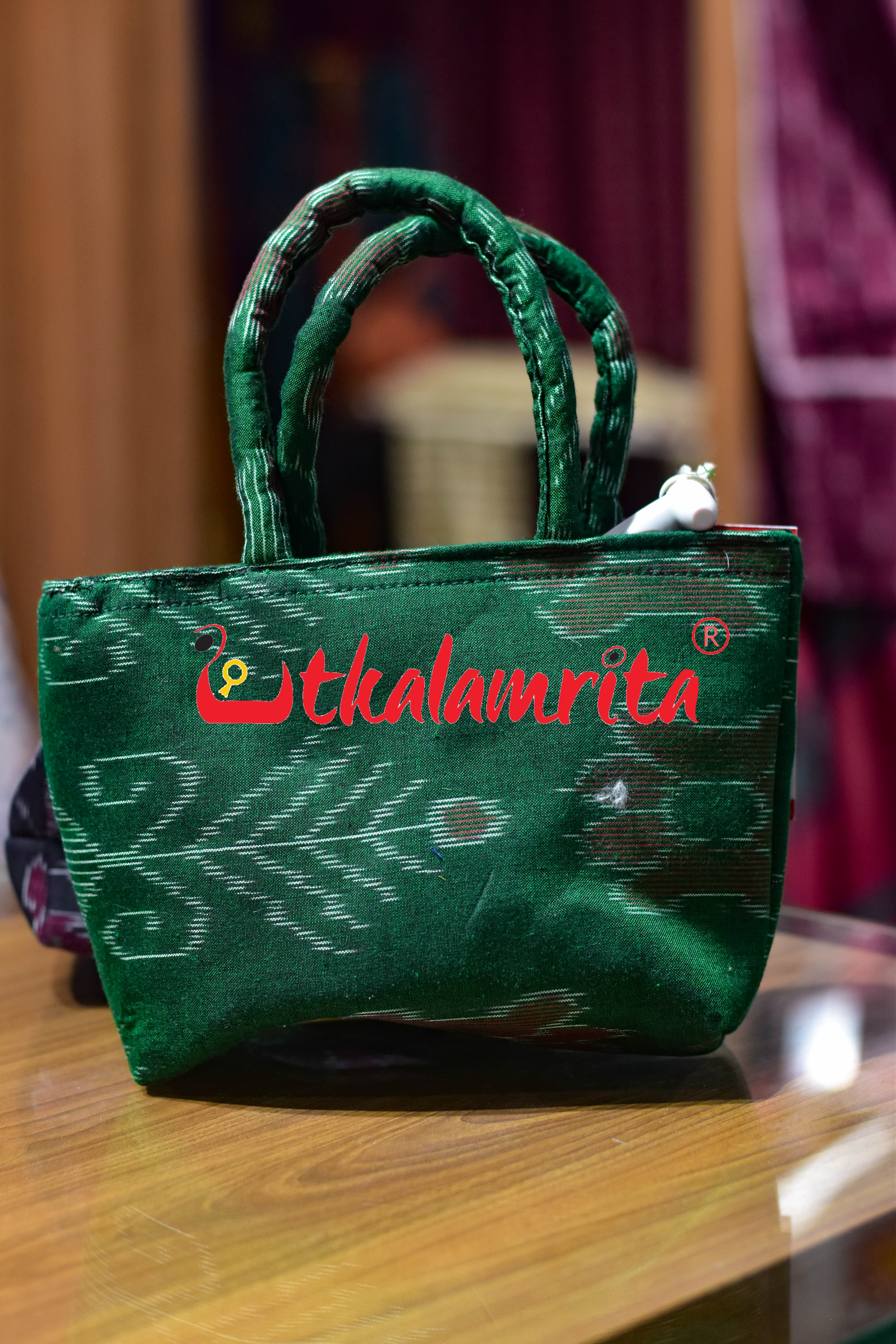 Green Long Fish Bandha Mini Vanity Bag