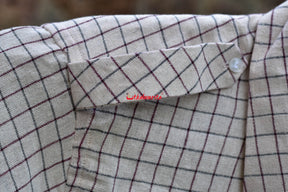 Loop Full Shirt with Pocket Covers- Narrower Checks Over Off-White