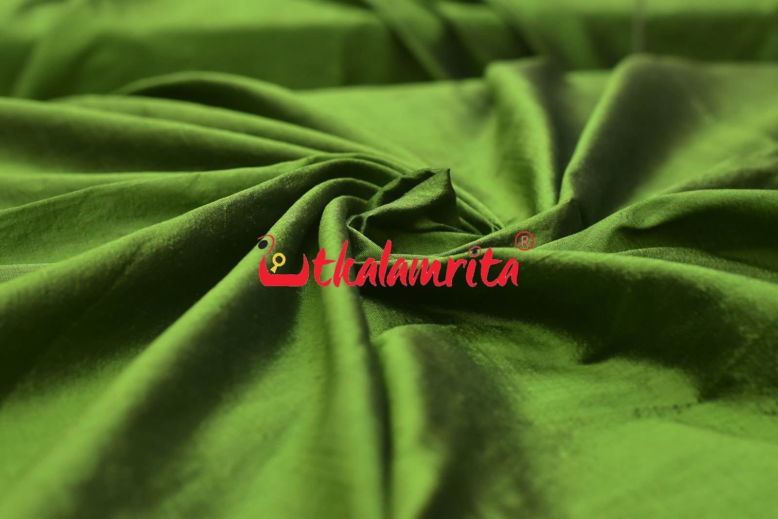 Onion Green Bandha Border Silk (Fabric)