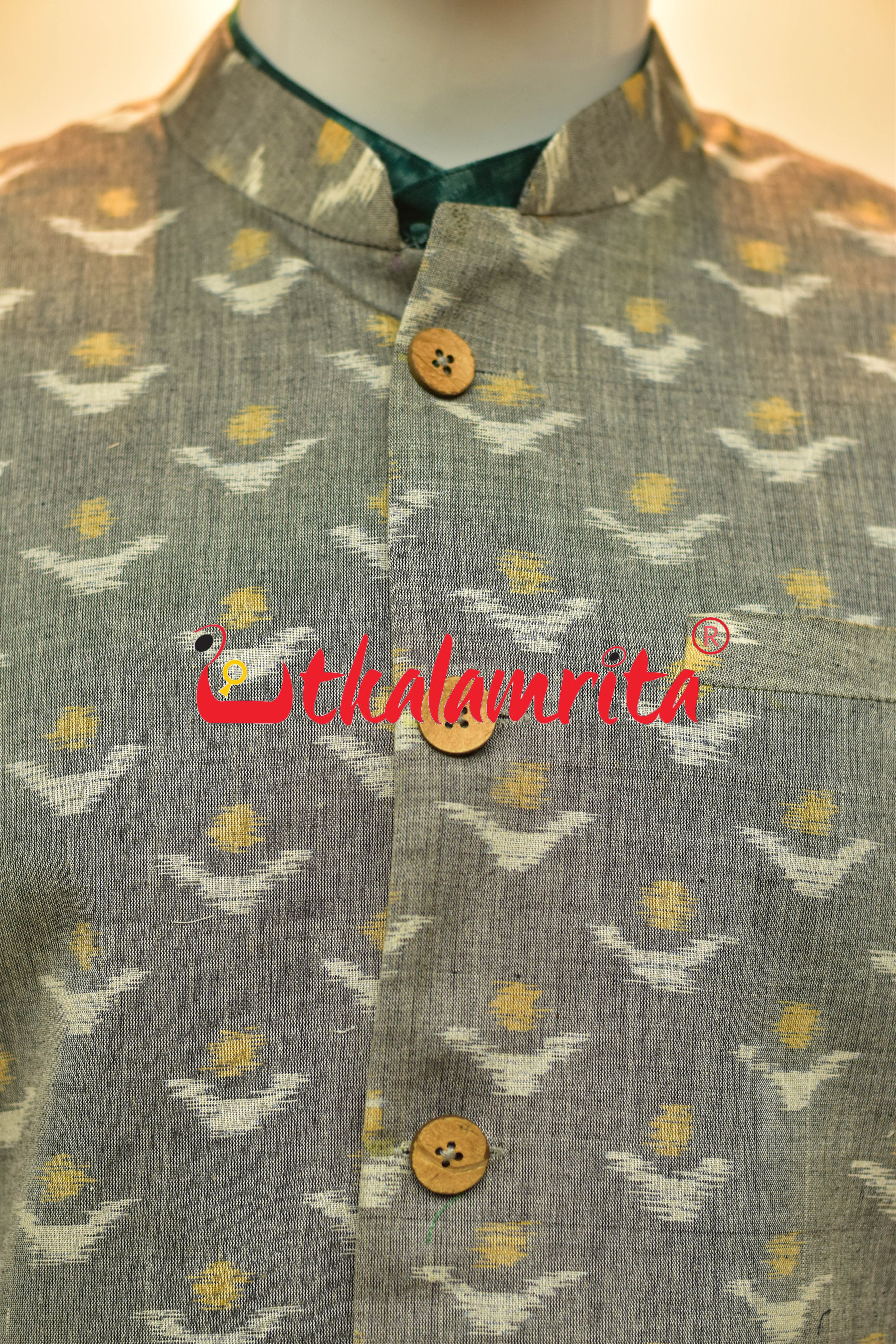 Grey Yellow Chandrika Ikat (Modi Jacket)