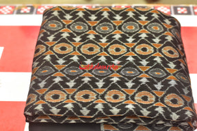 Black Mustard Asymetric Sambalpuri Cotton (Fabric)
