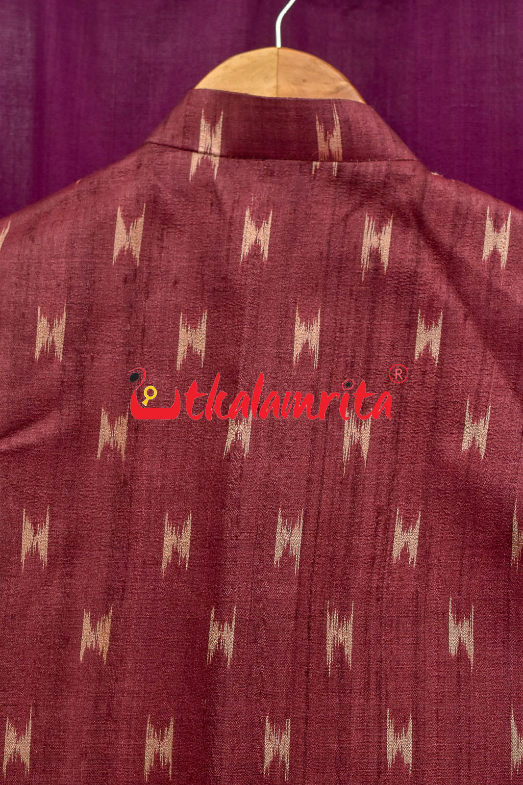 Body Ikat Wine Color Tussar (Kid Boy Jacket)