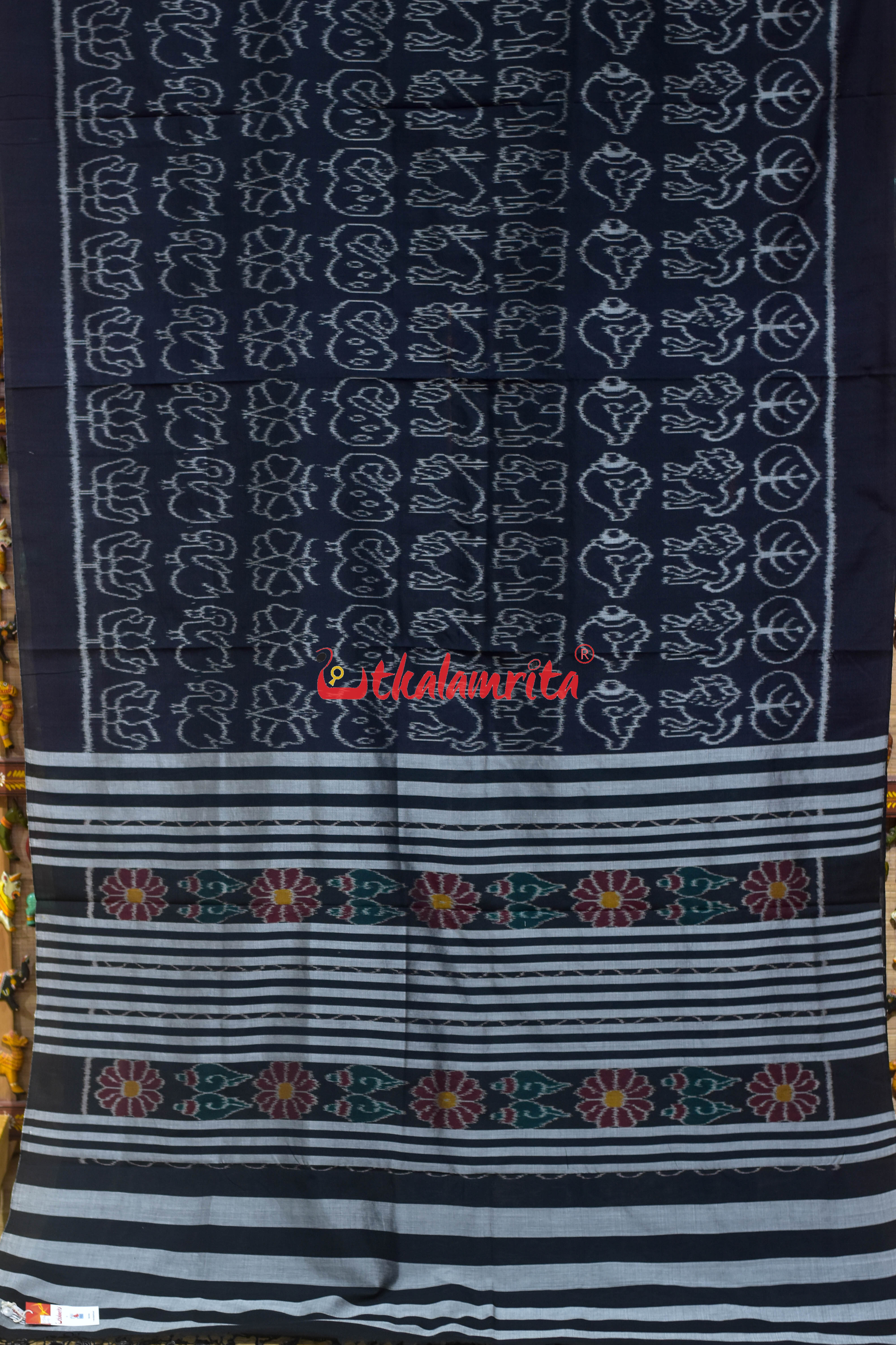 Black Nabakothi Khandua Cotton Saree