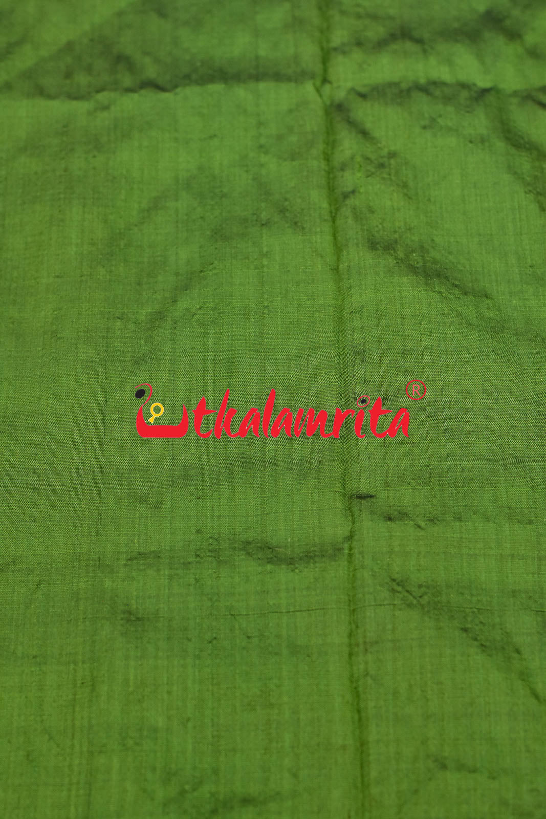 Onion Green Bandha Border Silk (Fabric)