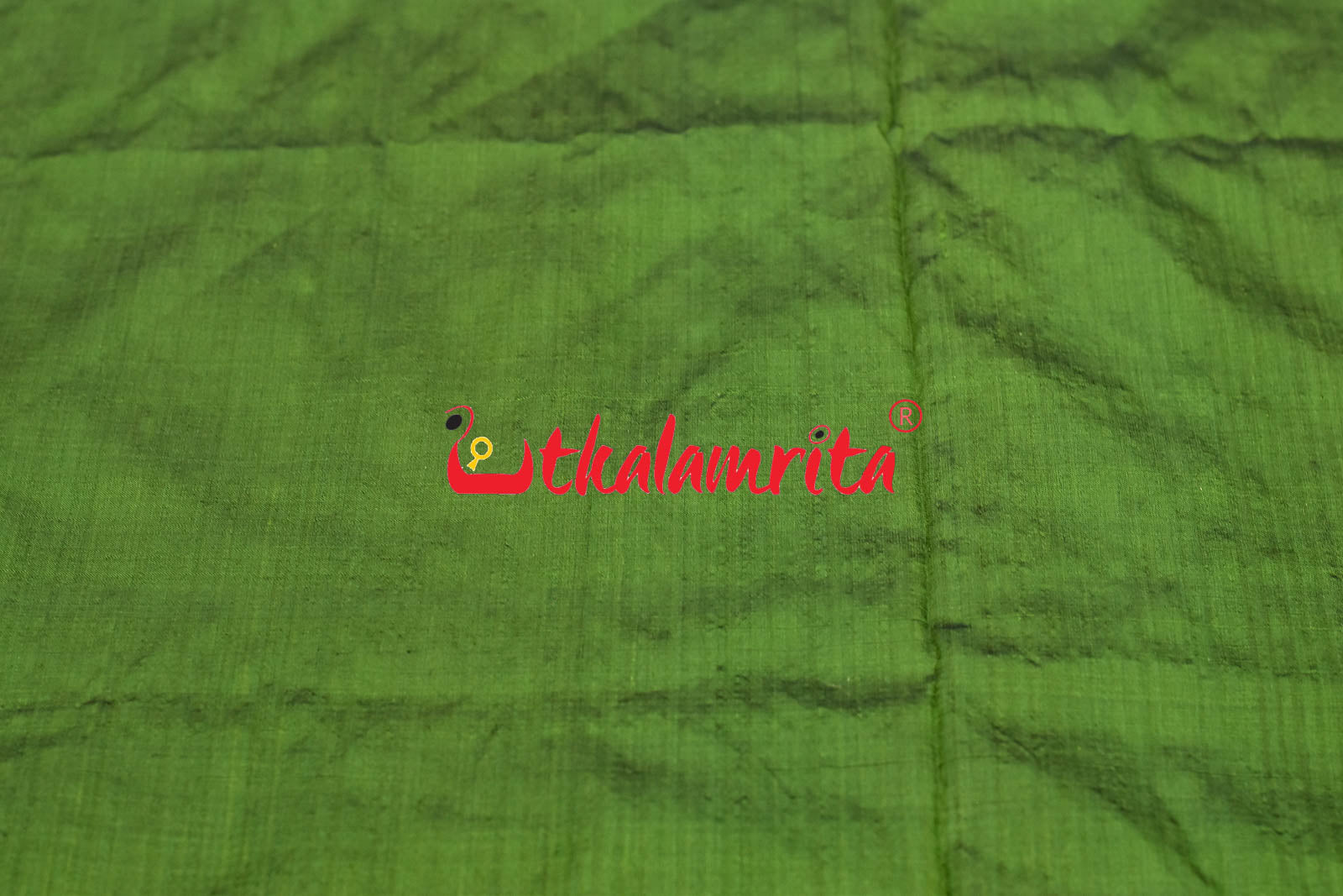 Onion Green Bandha Border Silk (Fabric)