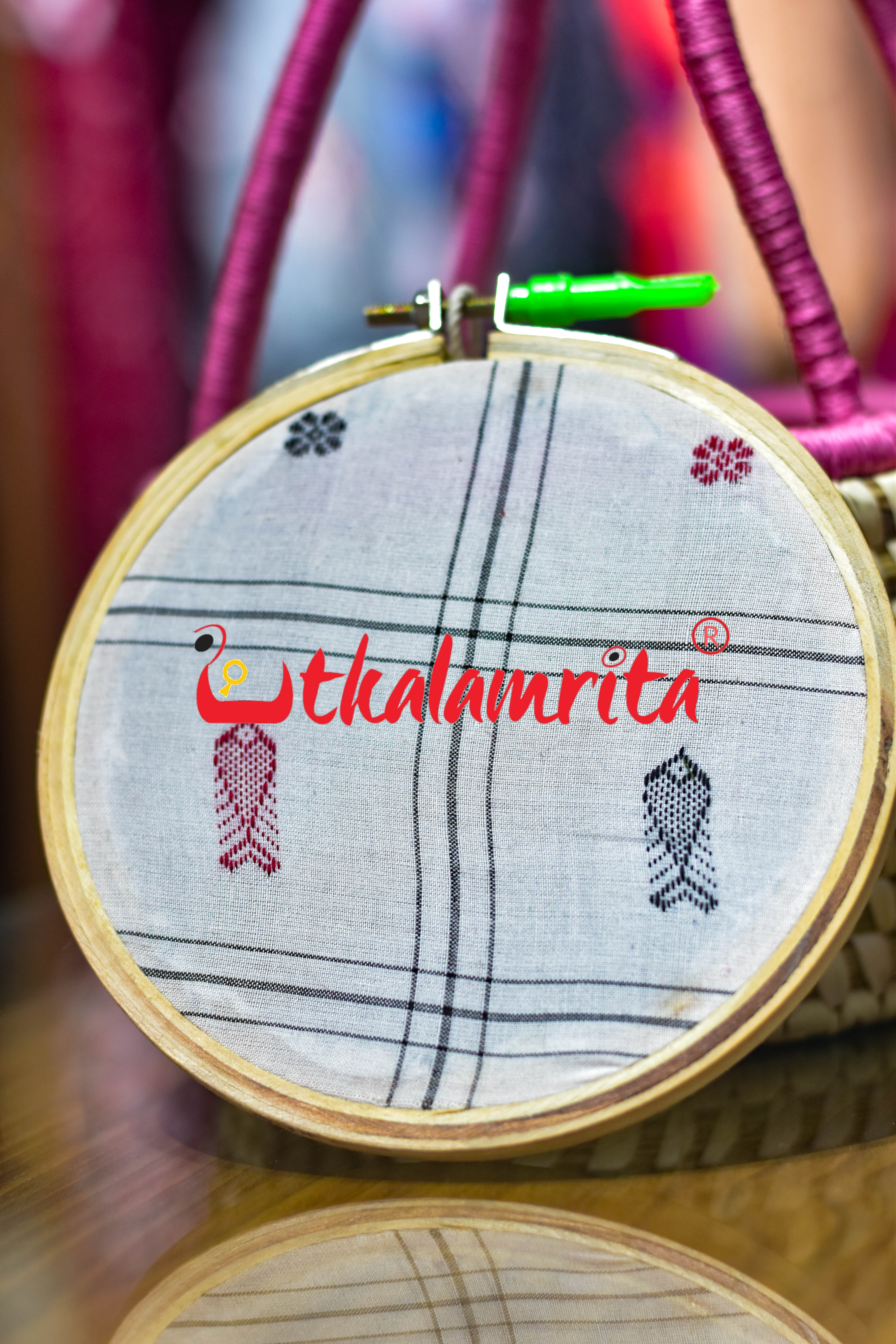 Small Wooden Ikat Hoop