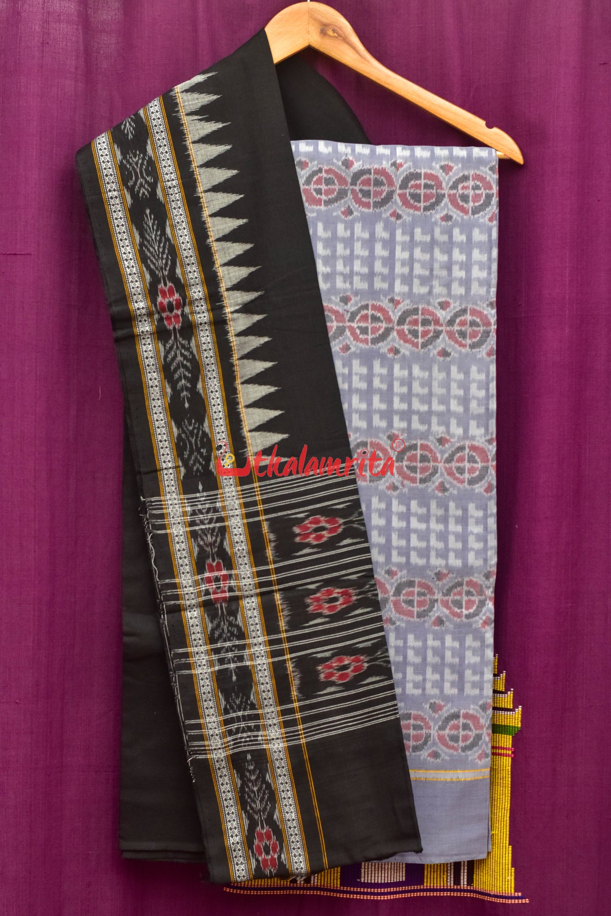 Cement Black Sambalpuri Dress Set