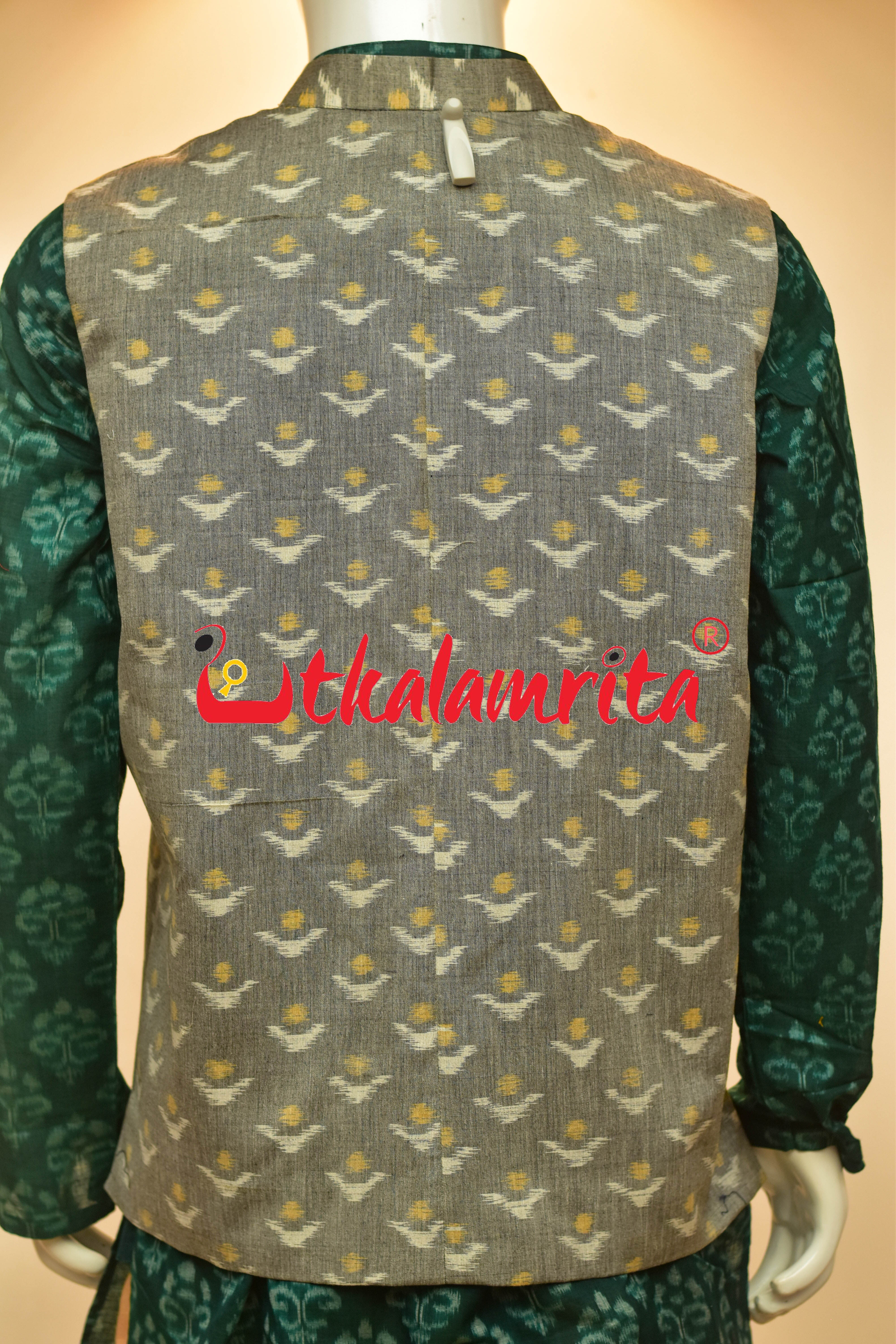 Grey Yellow Chandrika Ikat (Modi Jacket)