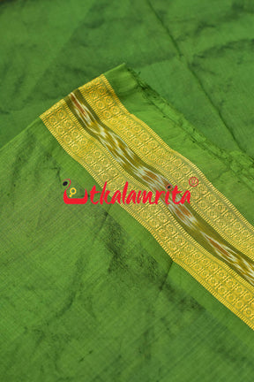 Onion Green Bandha Border Silk (Fabric)