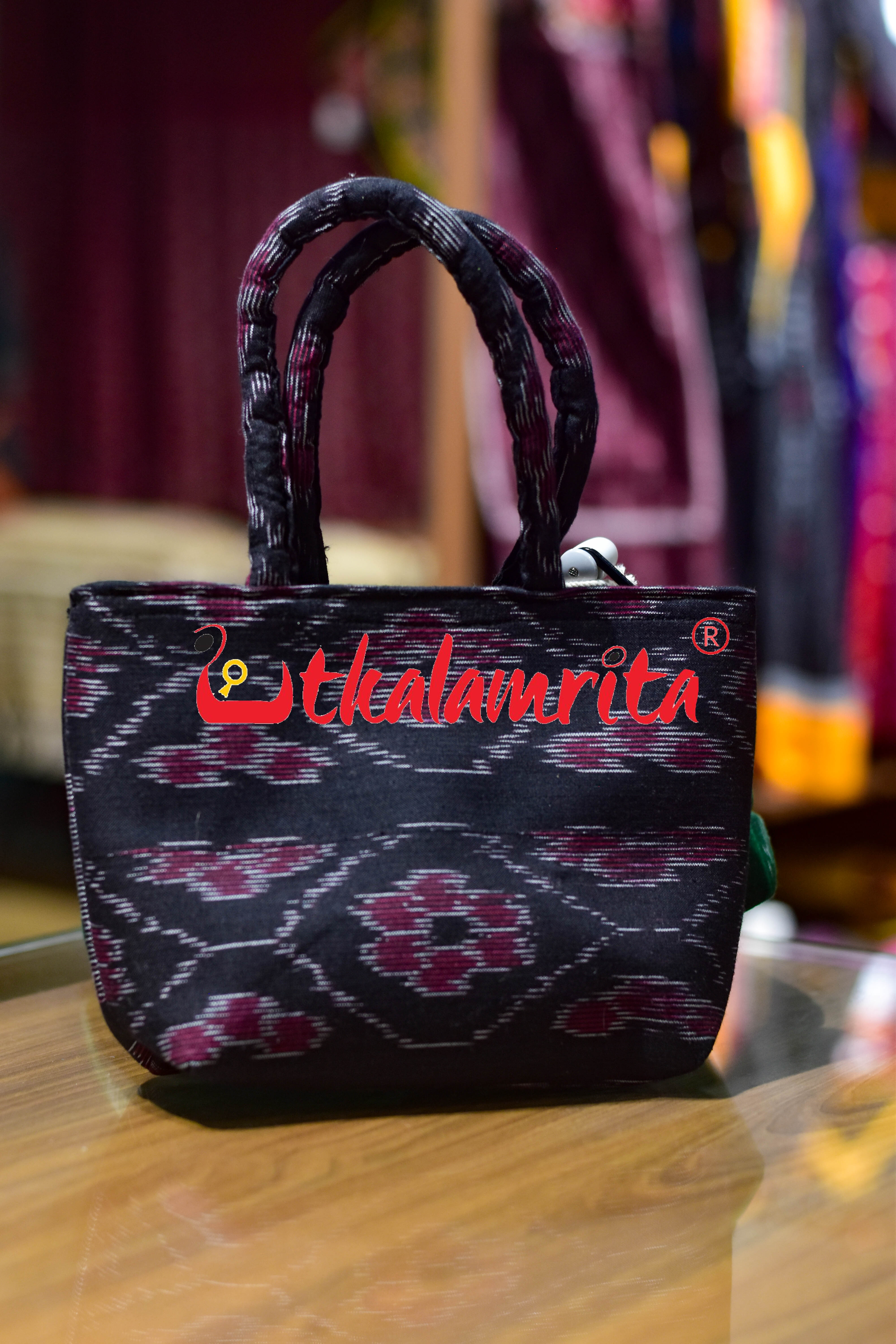 Black Flower Bandha Mini Vanity Bag