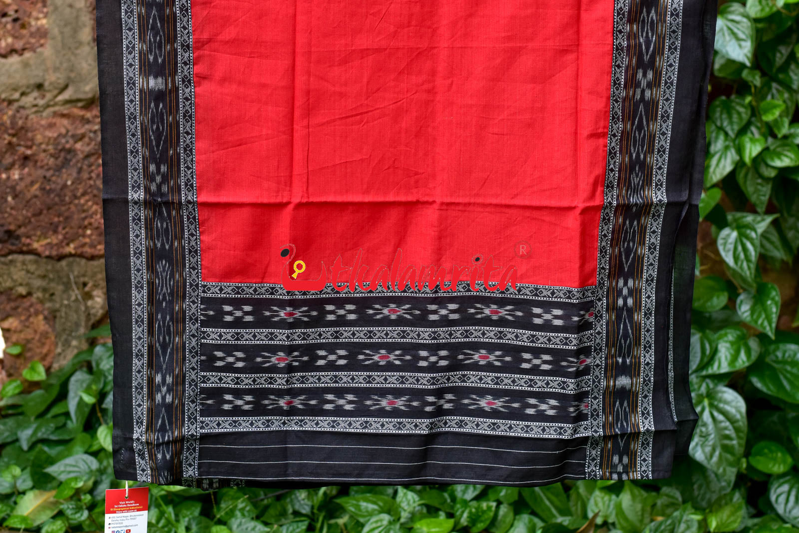 Black Red Simple Pasapali Flower Dress Set