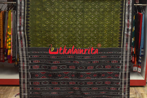 Olive Cloves Flowers Khandua Cotton Saree