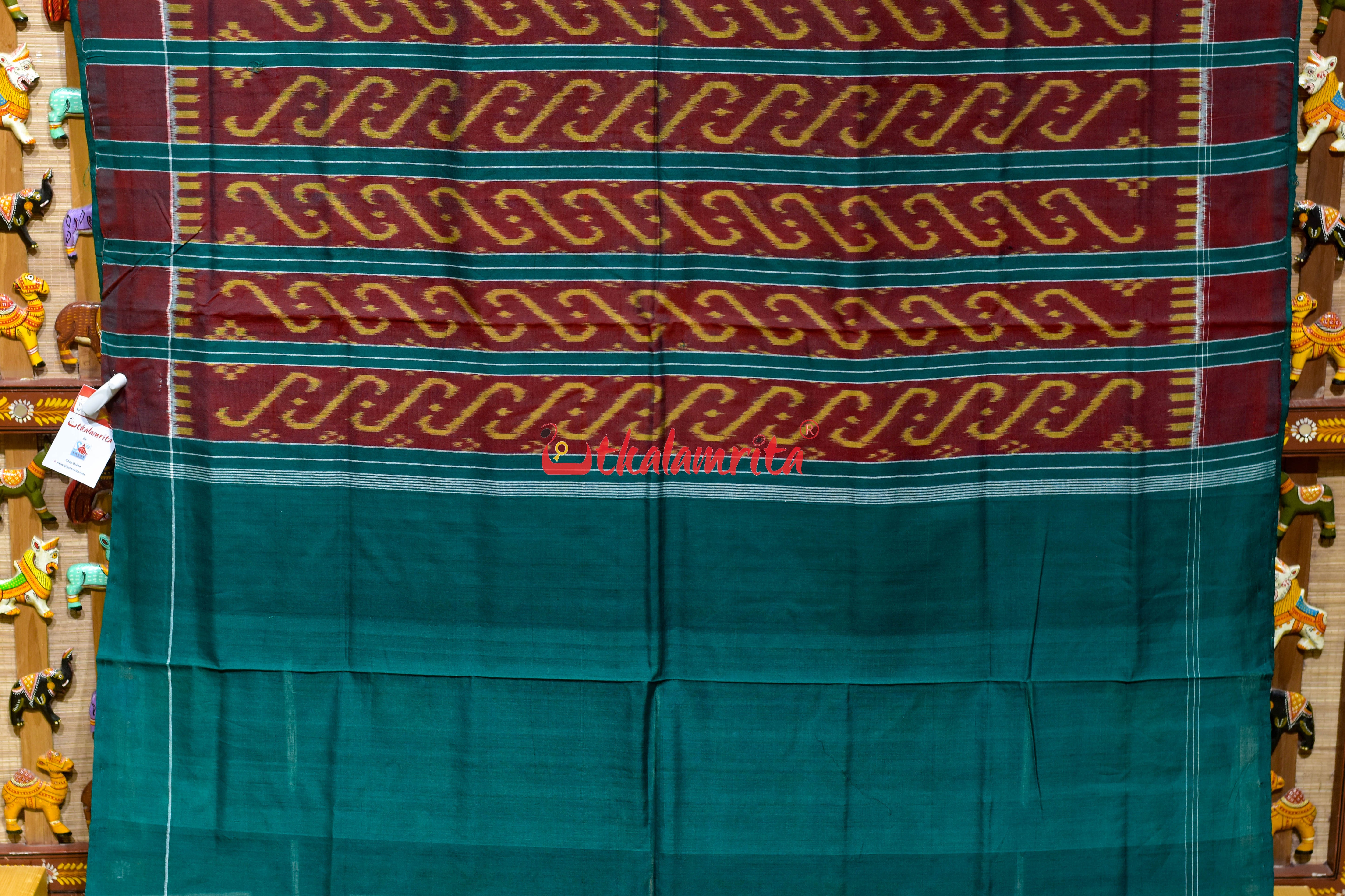 Black Golden Jhoti Sambalpuri Cotton Saree