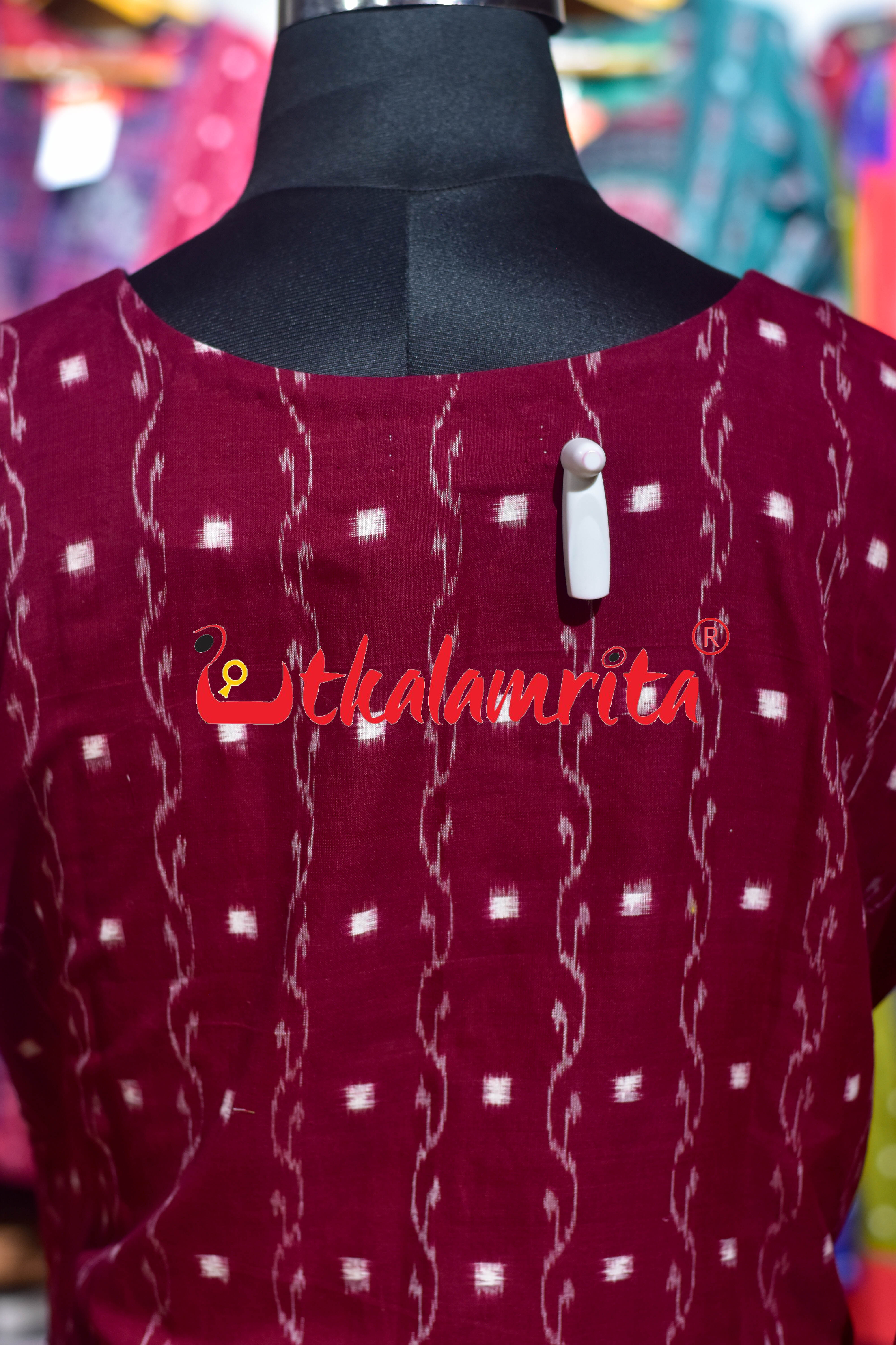 Maroon Tipa Lata Dasakothi (Ladies' Kurti)