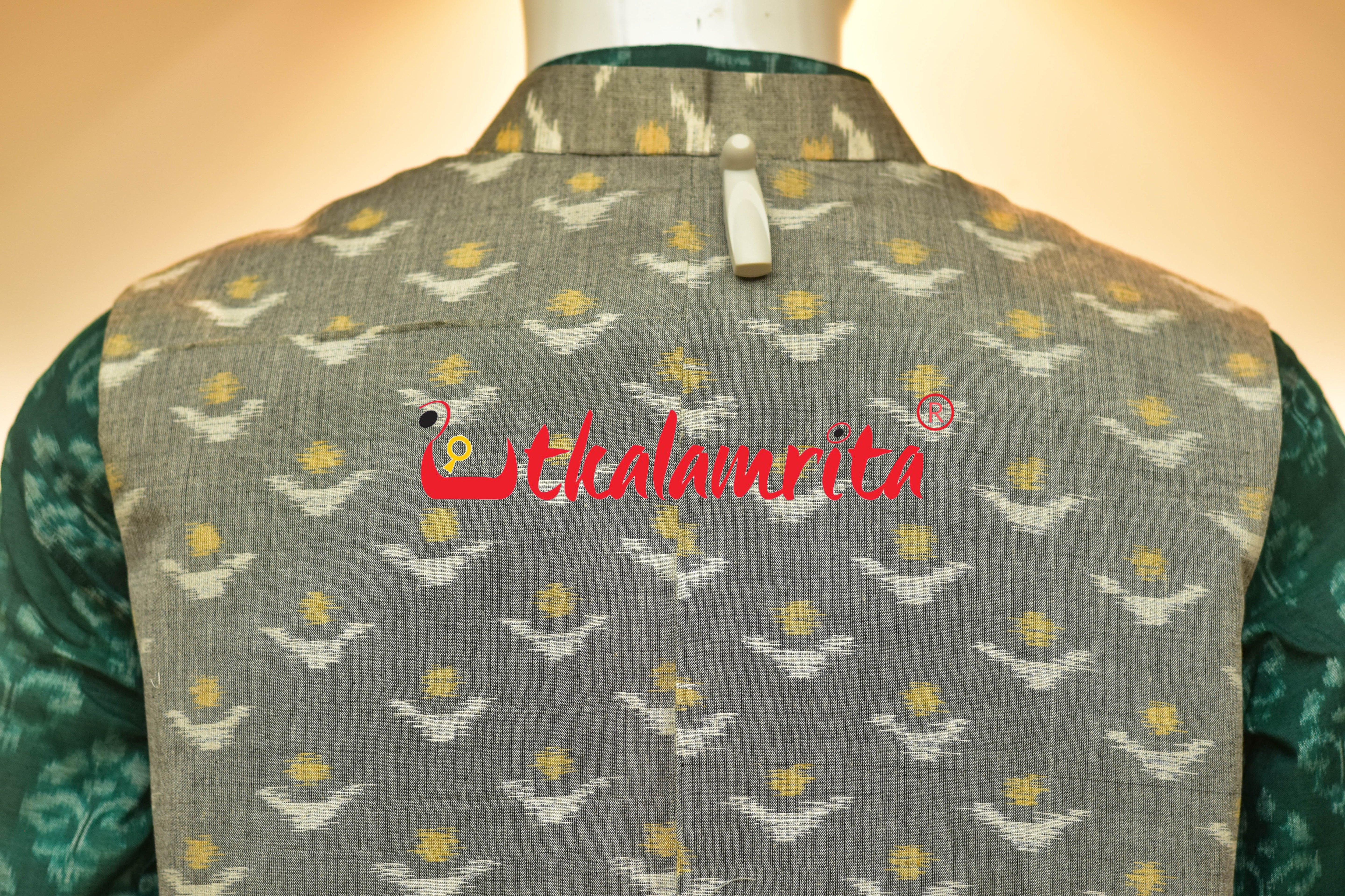 Grey Yellow Chandrika Ikat (Modi Jacket)