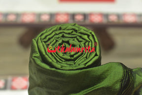 Onion Green Bandha Border Silk (Fabric)