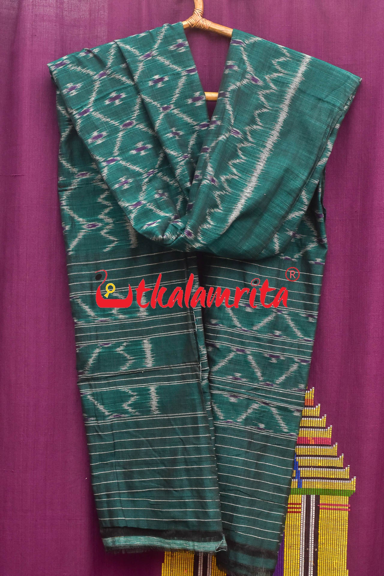 Bottle Green with Kothi Pasapali (Dupatta)