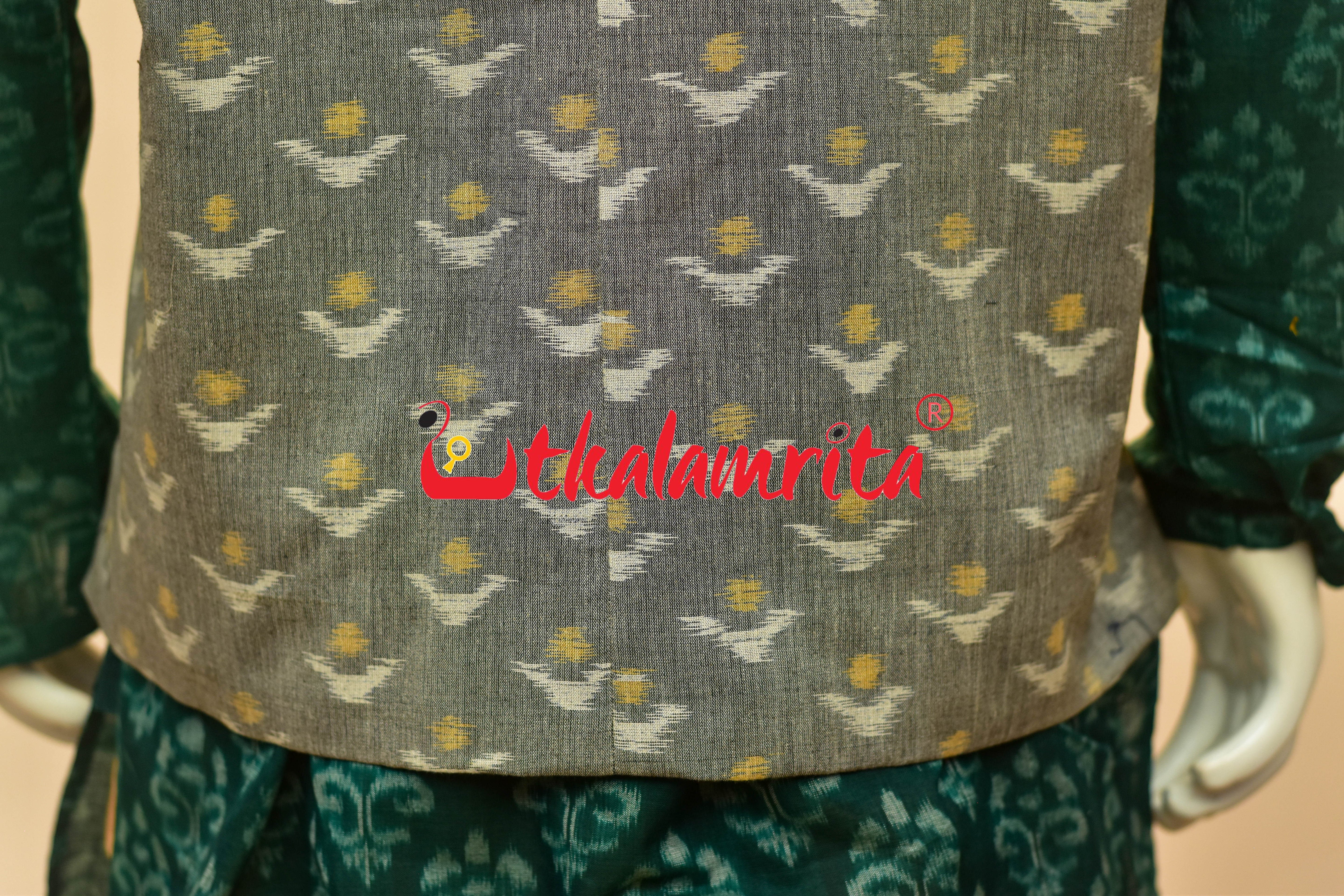 Grey Yellow Chandrika Ikat (Modi Jacket)