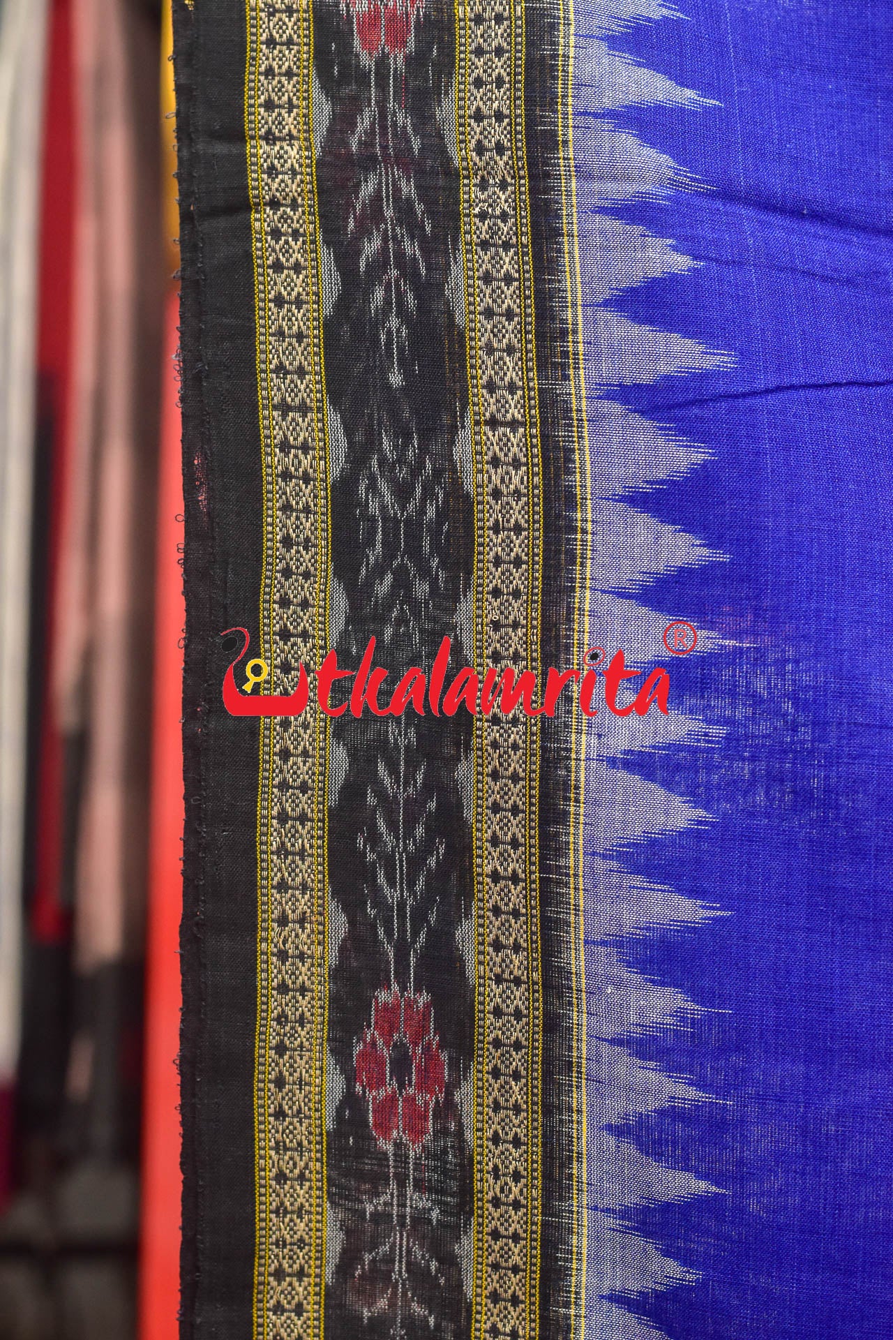 Pasapali Tribal Black Blue Sambalpuri Cotton Dress Set