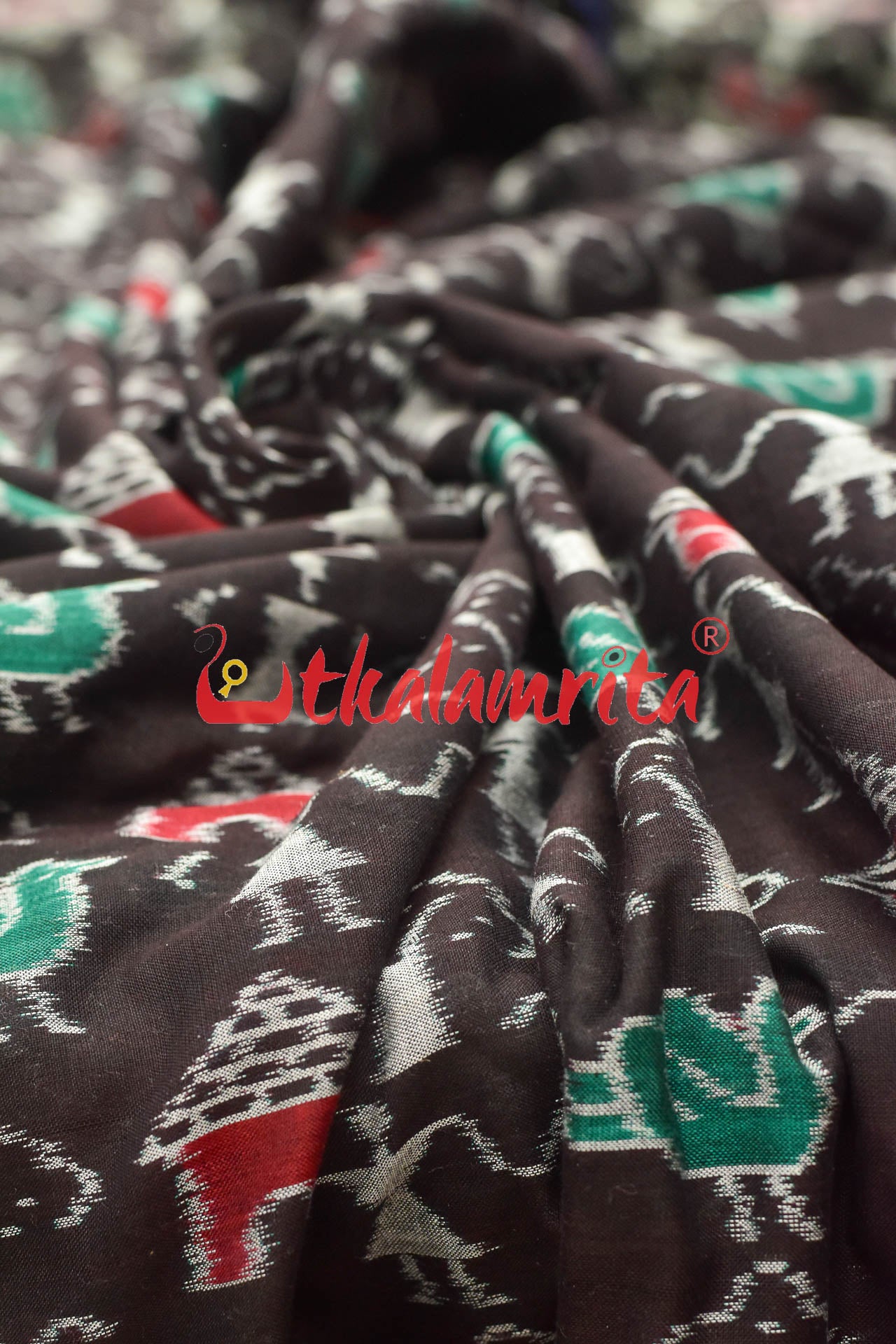 Black Tribals Standing Sambalpuri Cotton (Fabric)