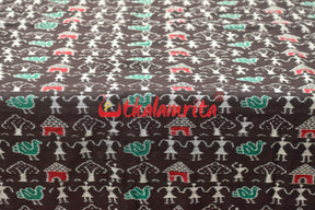 Black Tribals Standing Sambalpuri Cotton (Fabric)