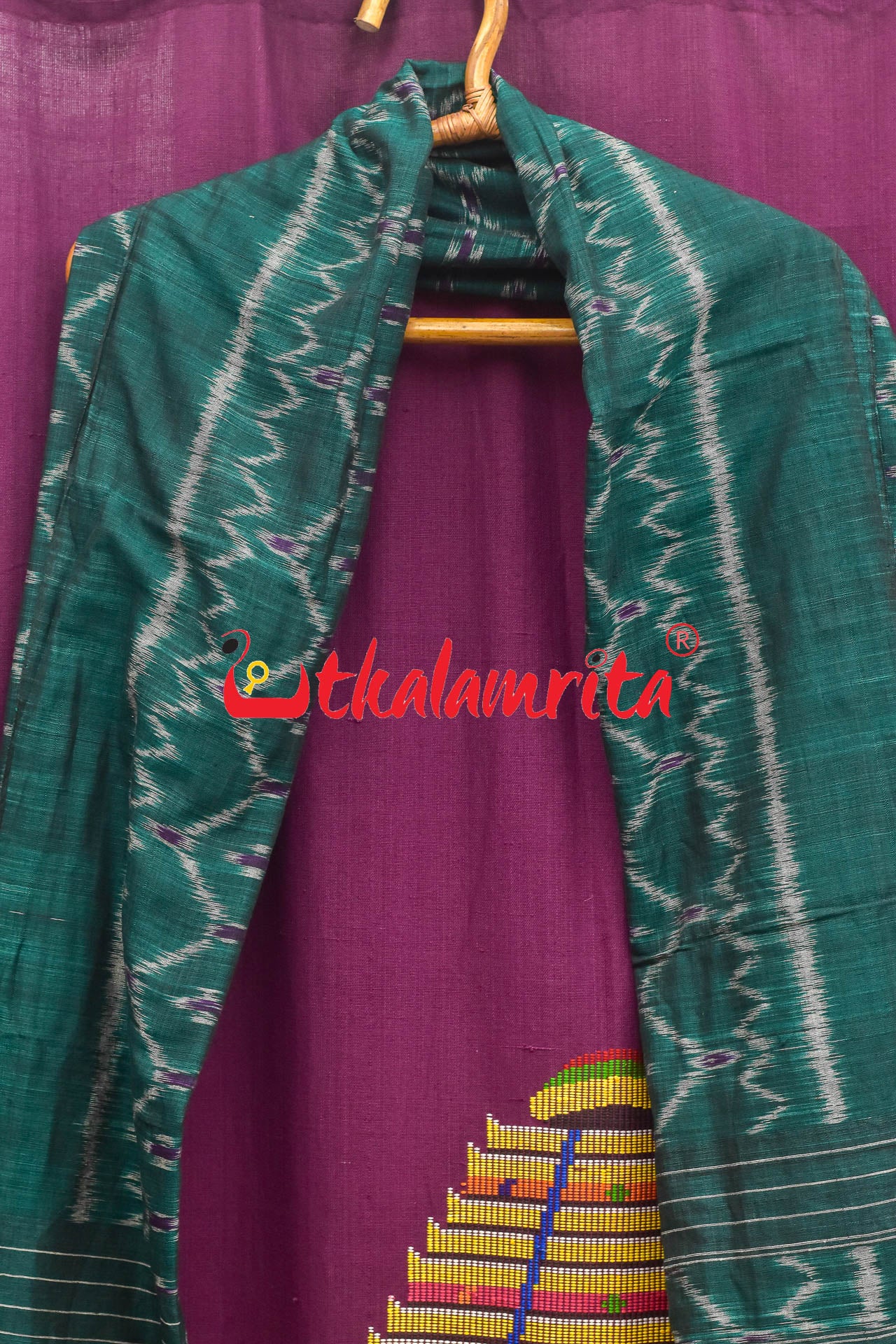 Bottle Green with Kothi Pasapali (Dupatta)